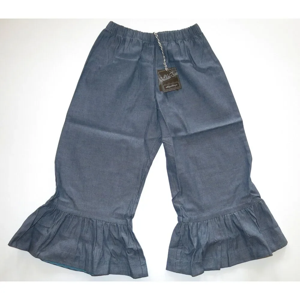 NEW Matilda Jane girls 6 pants big ruffles herringbone denim jean You & ME